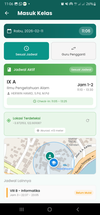Check-in Kelas Radius GPS