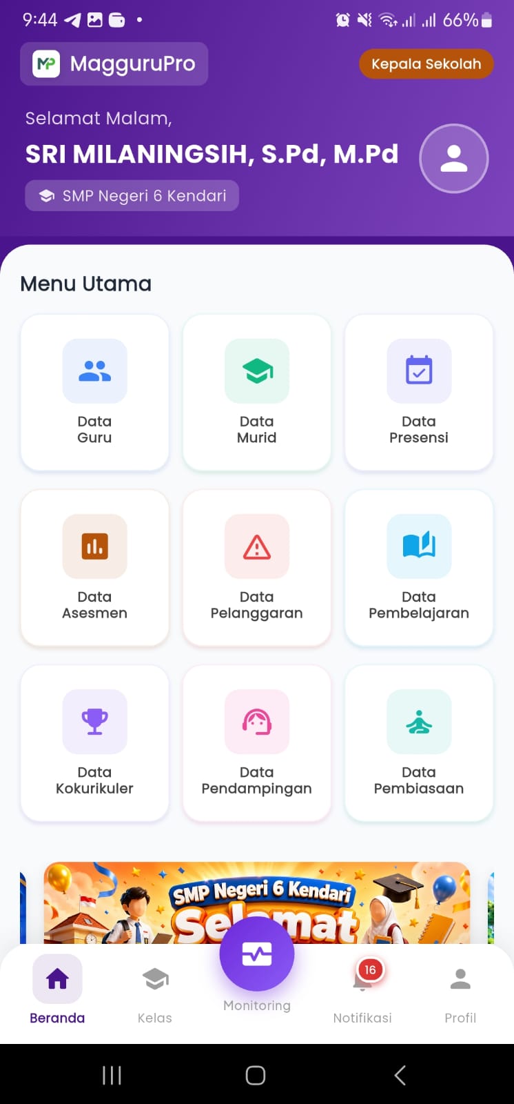 Mobile Kepsek Dashboard